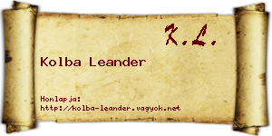 Kolba Leander névjegykártya